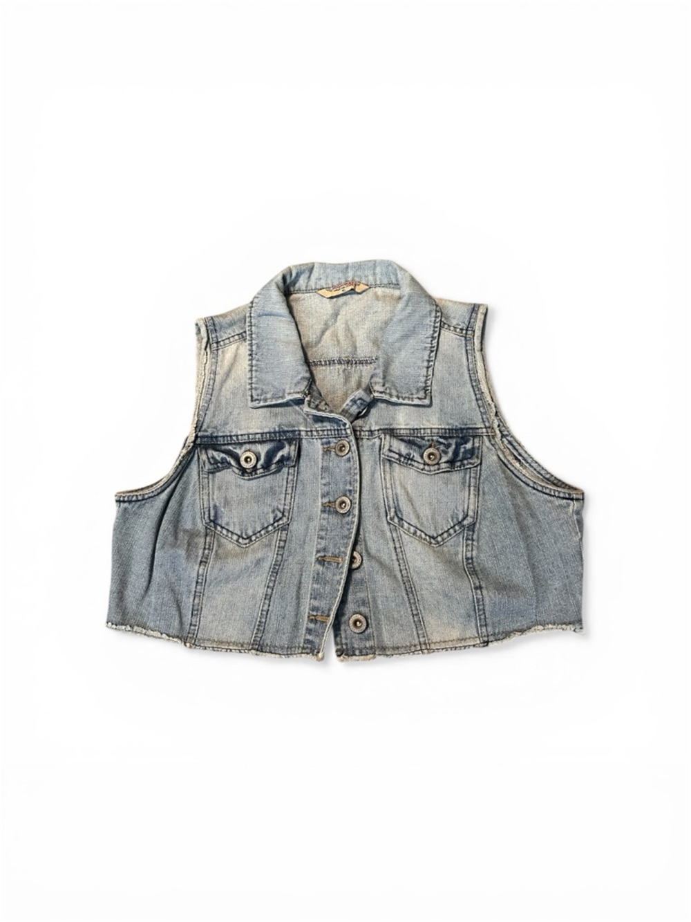 Highway Jeans Light Blue Denim Cropped Vest